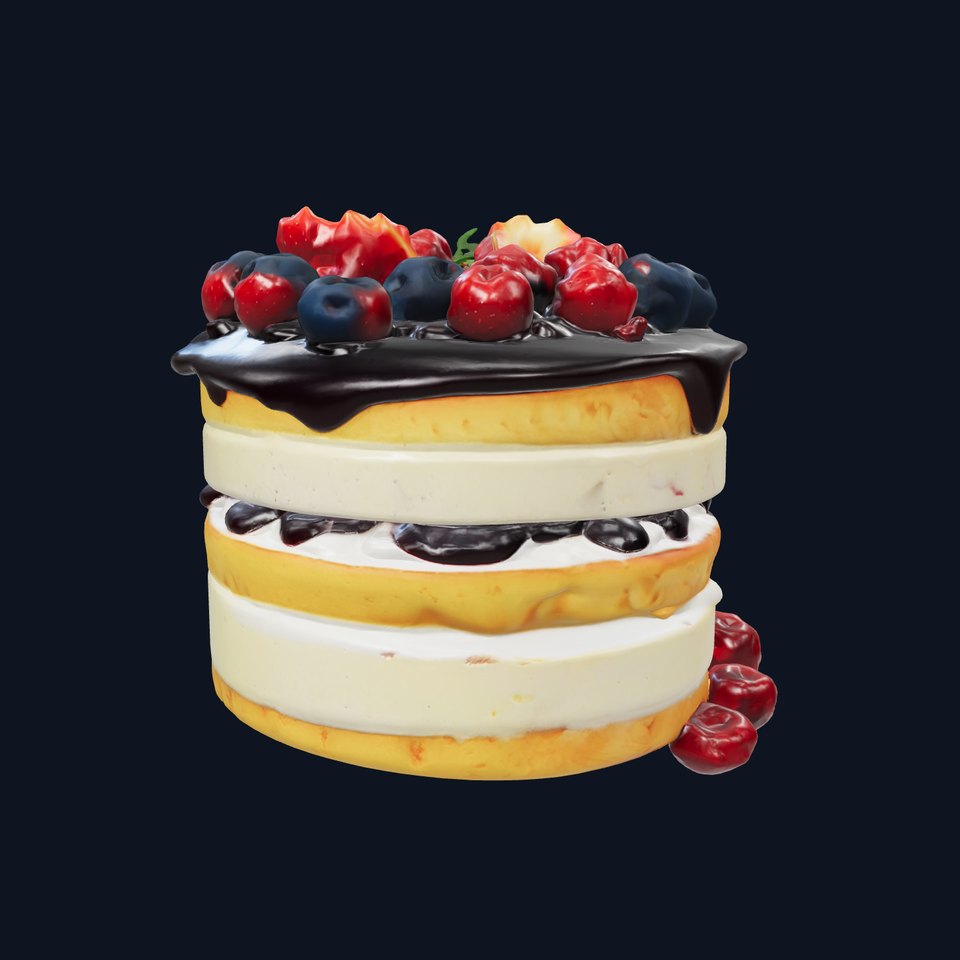 Berry Cake Dessert Delight model pack